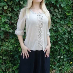 Leonardo Carbone Blouse Claudia Naturel -Mode Winkel blouse claudia naturel 1