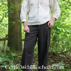 Leonardo Carbone Broek Met Knopen, Bruin -Mode Winkel broek met knopen bruin 3