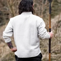 Leonardo Carbone Dik Katoenen Hemd, Grijs -Mode Winkel dik katoenen hemd grijs 3