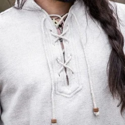 Leonardo Carbone Dik Katoenen Hemd, Grijs -Mode Winkel dik katoenen hemd grijs 4