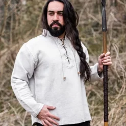 Leonardo Carbone Dik Katoenen Hemd, Grijs -Mode Winkel dik katoenen hemd grijs 5