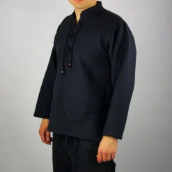 Leonardo Carbone Dik Katoenen Hemd, Zwart 11 Leonardo Carbone Dik Katoenen Hemd, Zwart -Mode Winkel dik katoenen hemd zwart 3