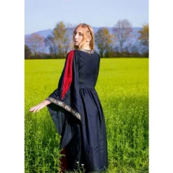 Leonardo Carbone Edele Geborduurde Jurk Loretta, Zwart-rood -Mode Winkel edele geborduurde jurk loretta zwart rood 1