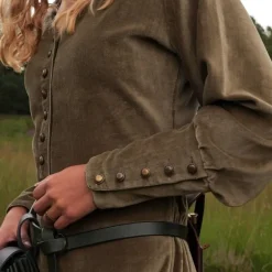 Fluwelen Cotehardie Christina, Groen -Mode Winkel fluwelen cotehardie christina groen 3