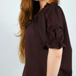 Leonardo Carbone Hemd Rosamund, Donkerbruin -Mode Winkel hemd rosamund donkerbruin 5