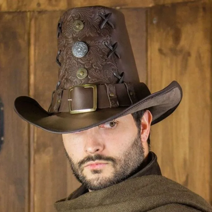 Rawblade Johann Witch Hunter Hoed, Deluxe, Bruin 5 Rawblade Johann Witch Hunter Hoed, Deluxe, Bruin - Afbeelding 3