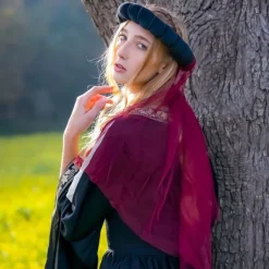 Leonardo Carbone Jonkvrouwenkrans, Zwart-rood -Mode Winkel jonkvrouwenkrans zwart rood 2