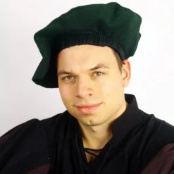 Leonardo Carbone Katoenen Baret, Groen -Mode Winkel katoenen baret groen 5