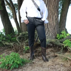 Leonardo Carbone Katoenen Broek Alin, Zwart -Mode Winkel katoenen broek alin zwart 3