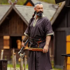 Leonardo Carbone Keltische Tuniek, Korte Mouwen, Donkerbruin -Mode Winkel keltische tuniek korte mouwen donkerbruin 2