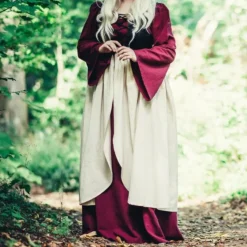 Leonardo Carbone Laatmiddeleeuwse Jurk Aurora, Rood-naturel -Mode Winkel laatmiddeleeuwse jurk aurora rood naturel 1