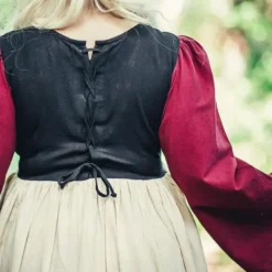 Leonardo Carbone Laatmiddeleeuwse Jurk Aurora, Rood-naturel -Mode Winkel laatmiddeleeuwse jurk aurora rood naturel 4