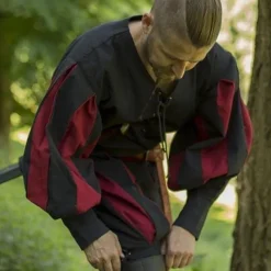 Epic Armoury Landsknecht Hemd, Zwart / Rood -Mode Winkel landsknecht hemd zwart rood 2