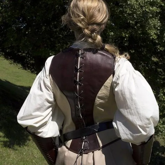 Epic Armoury Leren Korset Rogue, Bruin-beige 4 Epic Armoury Leren Korset Rogue, Bruin-beige - Afbeelding 2