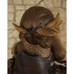 Mytholon Leren Lauwerkrans, Bruin-goud -Mode Winkel leren lauwerkrans bruin goud 2