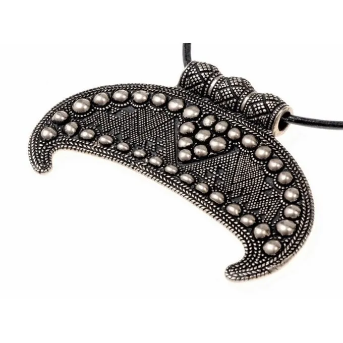 Lunula Amulet Gnezdovo, Verzilverd 3 Lunula Amulet Gnezdovo, Verzilverd