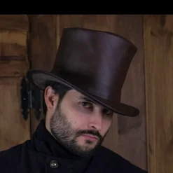 Rawblade Luxe 18de Eeuwse Hoed, Bruin -Mode Winkel luxe 18de eeuwse hoed bruin 4