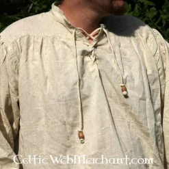 Leonardo Carbone Middeleeuws Hemd, Crème -Mode Winkel middeleeuws hemd creme 1