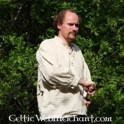 Leonardo Carbone Middeleeuws Hemd, Crème -Mode Winkel middeleeuws hemd creme 4