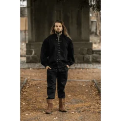 Leonardo Carbone Middeleeuws Hemd Dagwin, Zwart -Mode Winkel middeleeuws hemd dagwin zwart 2