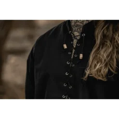 Leonardo Carbone Middeleeuws Hemd Dagwin, Zwart -Mode Winkel middeleeuws hemd dagwin zwart 5