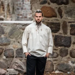 Leonardo Carbone Middeleeuws Hemd Louis, Creme -Mode Winkel middeleeuws hemd louis creme 4