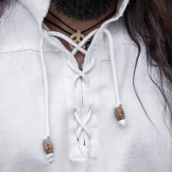 Leonardo Carbone Middeleeuws Hemd Met Korte Mouwen, Wit -Mode Winkel middeleeuws hemd met korte mouwen wit 3