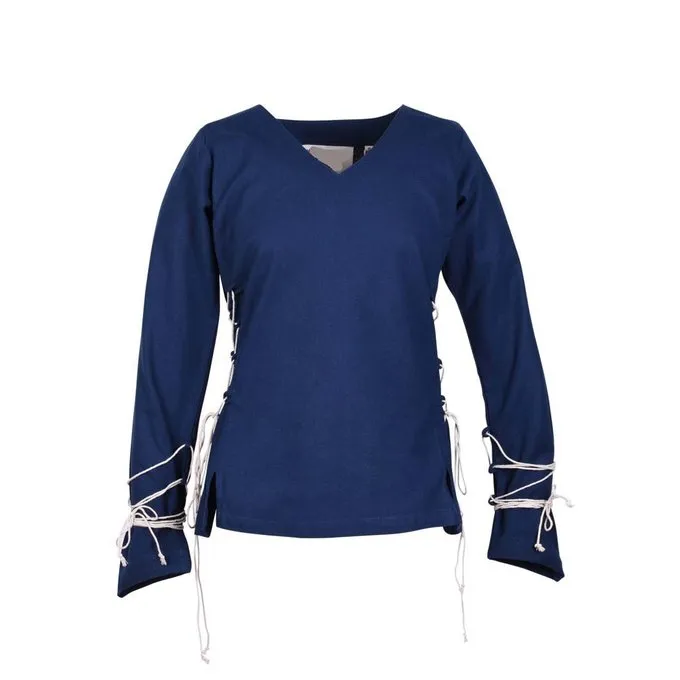 Middeleeuwse Blouse Aubrey, Blauw 3 Middeleeuwse Blouse Aubrey, Blauw