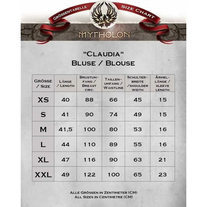 Mytholon Middeleeuwse Blouse Claudia, Naturel 5 Mytholon Middeleeuwse Blouse Claudia, Naturel - Afbeelding 3