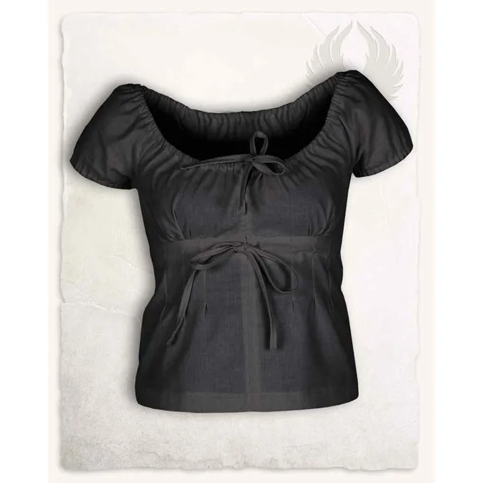 Mytholon Middeleeuwse Blouse Claudia, Zwart 3 Mytholon Middeleeuwse Blouse Claudia, Zwart