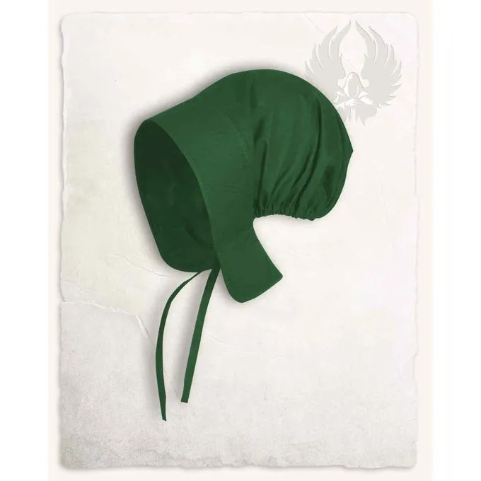 Mytholon Middeleeuwse Dameskap Greta, Groen 3 Mytholon Middeleeuwse Dameskap Greta, Groen