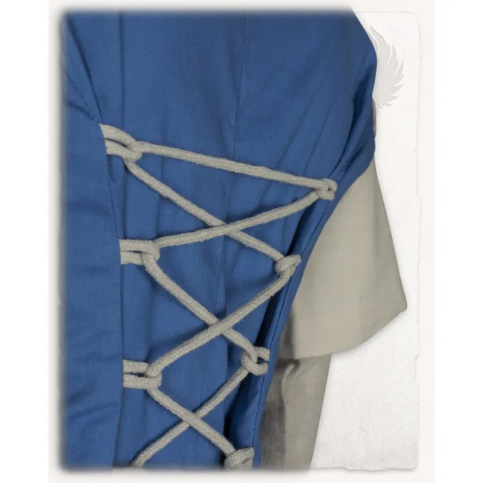 Mytholon Middeleeuwse Jurk Elodie, Licht Blauw/creme 5 Mytholon Middeleeuwse Jurk Elodie, Licht Blauw/creme - Afbeelding 3