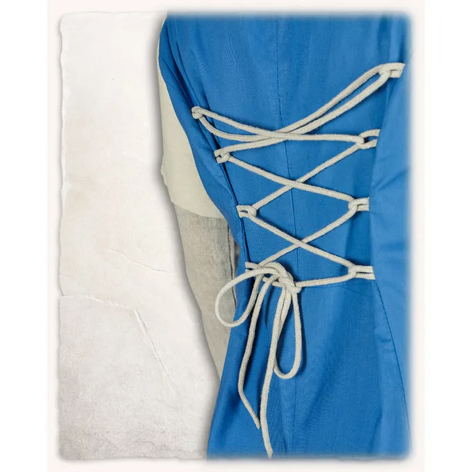 Mytholon Middeleeuwse Jurk Elodie, Licht Blauw/creme 6 Mytholon Middeleeuwse Jurk Elodie, Licht Blauw/creme - Afbeelding 4