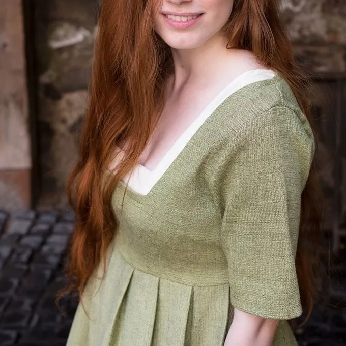 Burgschneider Middeleeuwse Jurk Frideswinde Groen 8 Burgschneider Middeleeuwse Jurk Frideswinde Groen - Afbeelding 6