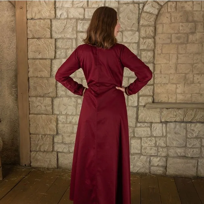 Mytholon Middeleeuwse Jurk Heloise, Rood 4 Mytholon Middeleeuwse Jurk Heloise, Rood - Afbeelding 2