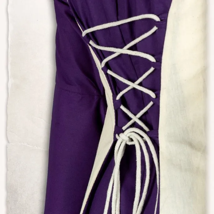 Mytholon Middeleeuwse Jurk Stella, Lila-creme 5 Mytholon Middeleeuwse Jurk Stella, Lila-creme - Afbeelding 3