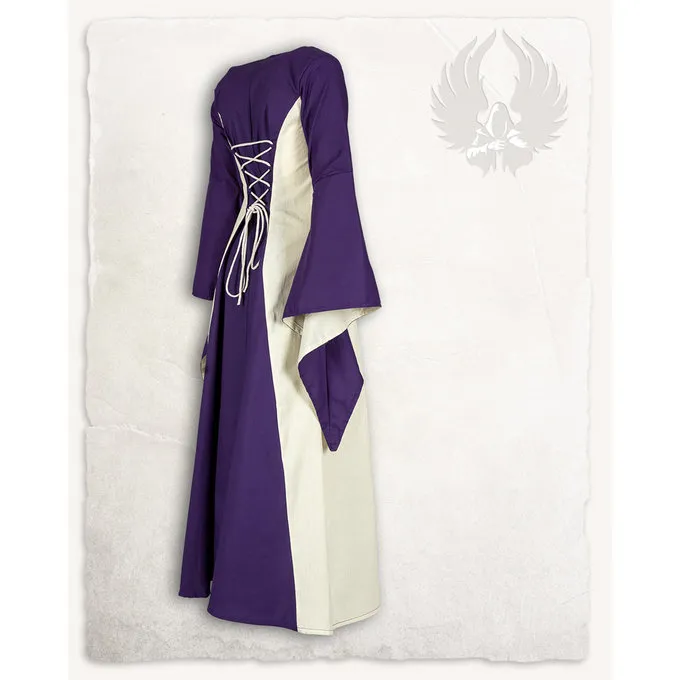 Mytholon Middeleeuwse Jurk Stella, Lila-creme 7 Mytholon Middeleeuwse Jurk Stella, Lila-creme - Afbeelding 5