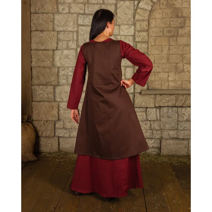 Mytholon Middeleeuwse Overjurk Leandra, Bruin 4 Mytholon Middeleeuwse Overjurk Leandra, Bruin - Afbeelding 2