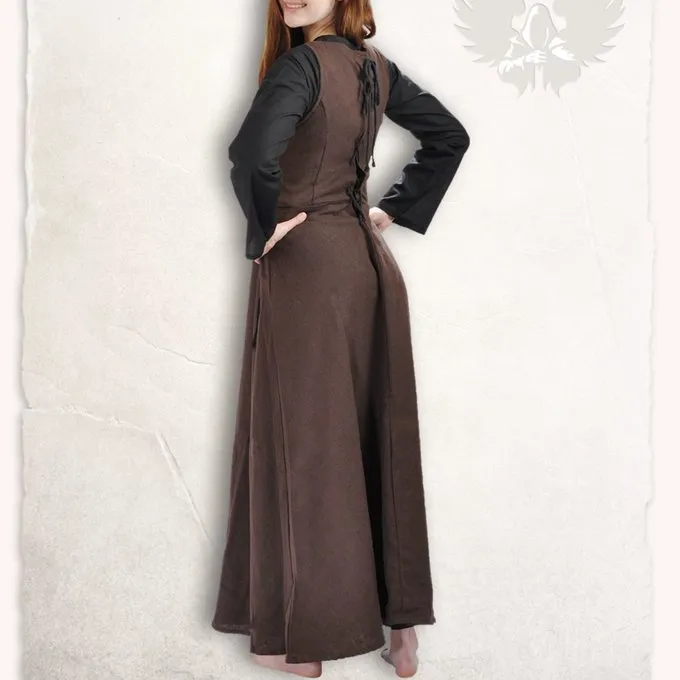 Mytholon Middeleeuwse Surcot Uma, Bruin 4 Mytholon Middeleeuwse Surcot Uma, Bruin - Afbeelding 2