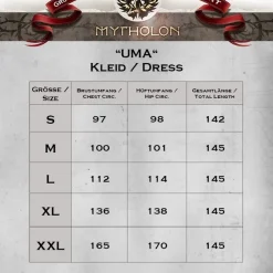 Mytholon Middeleeuwse Surcot Uma, Rood -Mode Winkel middeleeuwse surcot uma rood 2