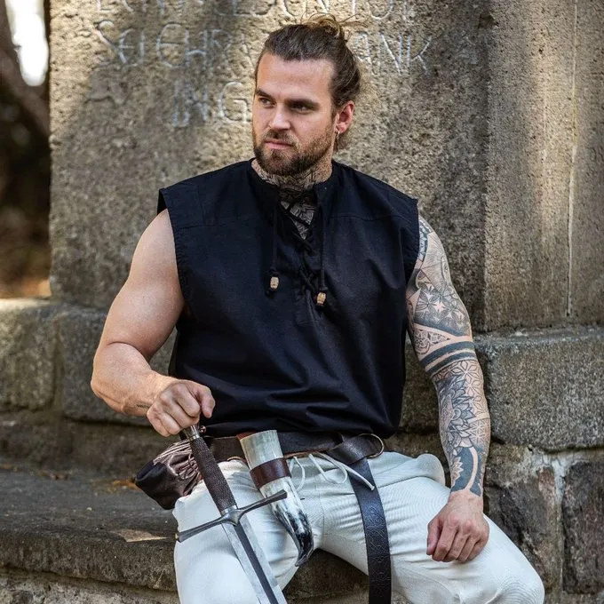 Leonardo Carbone Piraten Hemd Jean, Zwart 3 Leonardo Carbone Piraten Hemd Jean, Zwart