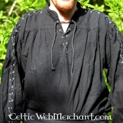 Leonardo Carbone Piratenhemd Met Veters, Wit -Mode Winkel piratenhemd met veters wit 2