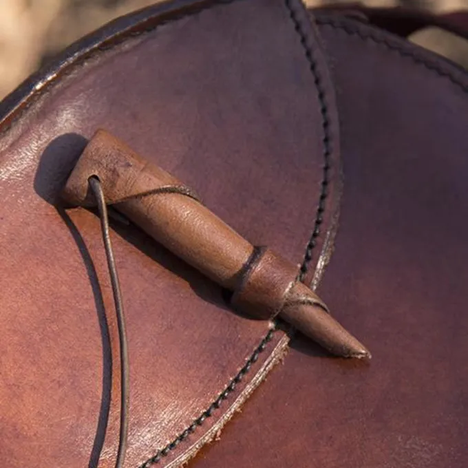 Epic Armoury Ronde Leren Tas, Bruin 5 Epic Armoury Ronde Leren Tas, Bruin - Afbeelding 3