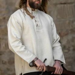 Leonardo Carbone Soldatenhemd, Crème -Mode Winkel soldatenhemd creme 1