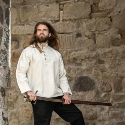 Leonardo Carbone Soldatenhemd, Crème -Mode Winkel soldatenhemd creme 2