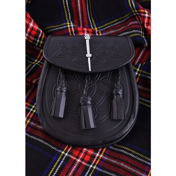 Sporran Met Keltisch Motief, Zwart 4 Sporran Met Keltisch Motief, Zwart - Afbeelding 2