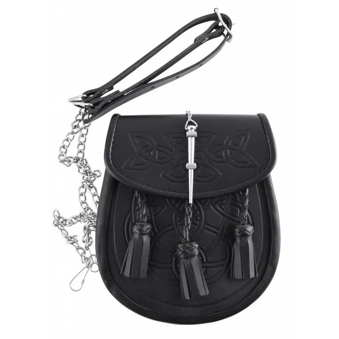 Sporran Met Keltisch Motief, Zwart 5 Sporran Met Keltisch Motief, Zwart - Afbeelding 3