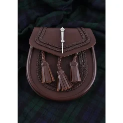 Sporran Met Vlechtmotief, Bruin -Mode Winkel sporran met vlechtmotief bruin 2
