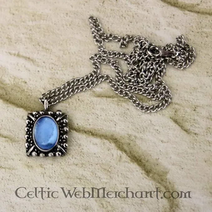 Tudorketting Elizabeth I, Blauwe Edelsteen, Zilver 4 Tudorketting Elizabeth I, Blauwe Edelsteen, Zilver - Afbeelding 2