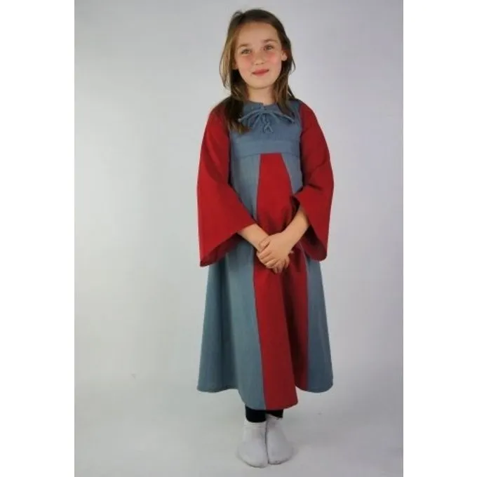 Leonardo Carbone Tweekleurige Meisjesjurk Blauw-rood 4 Leonardo Carbone Tweekleurige Meisjesjurk Blauw-rood - Afbeelding 2